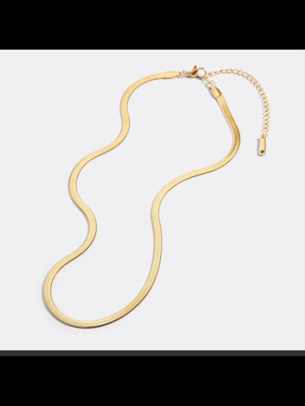 Mint & Lillly Gold Herringbone Necklace with Adjustable Chain - Women Jewelry